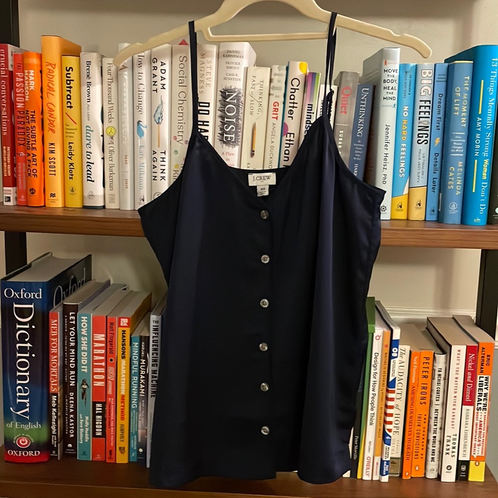 J. Crew FACTORY button up cami navy Sz XS